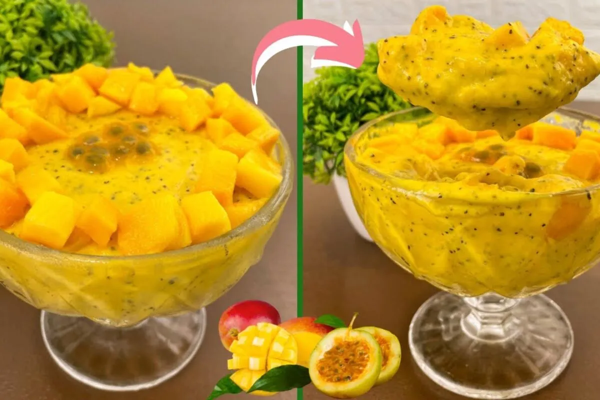 Mousse sem leite condensado, uma sobremesa de frutas econômi