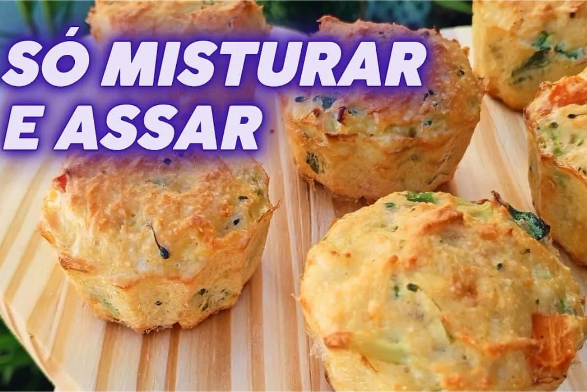 Muffin salgado proteico com frango, ideal para lanches da ta