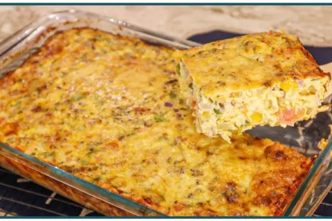 Omelete de forno completo e muito nutritivo, que fica pronto