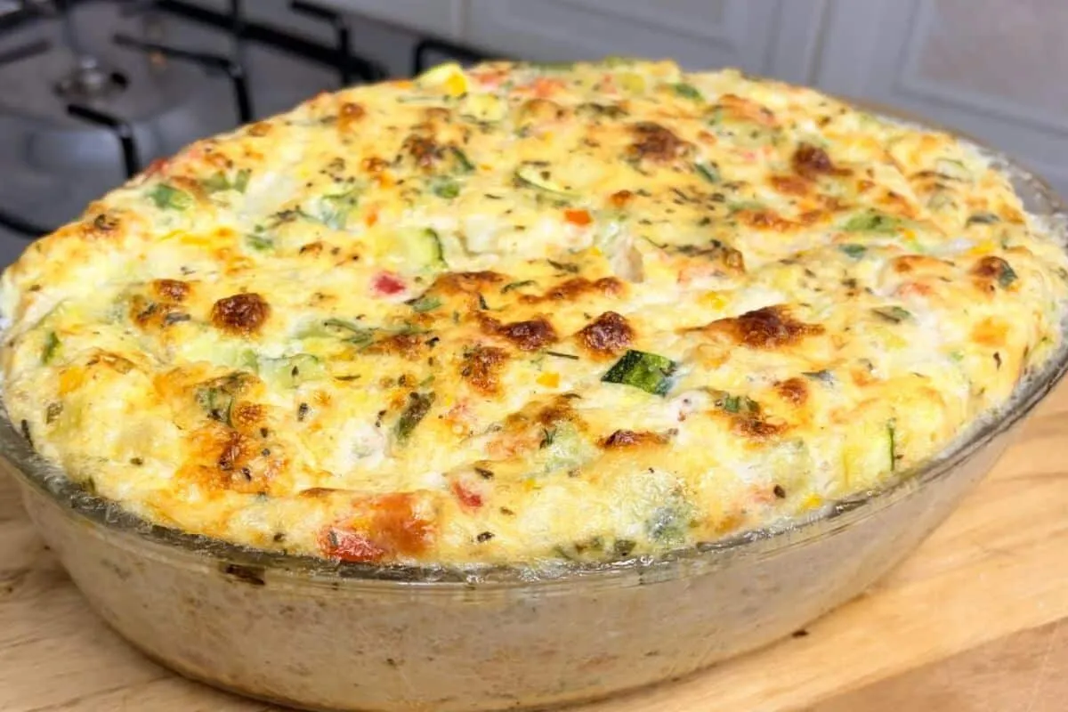 Omelete de forno fofinho e rápido, uma refeição saudável, pr