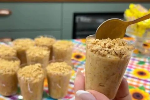 Paçoquinha cremosa no copinho: ótima para festa junina ou an