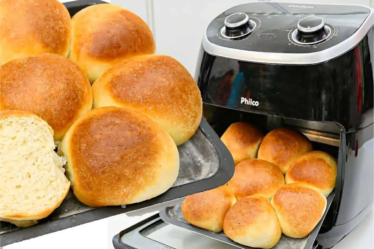 Pão caseiro na AirFryer que fica pronto em 15 minutos para t