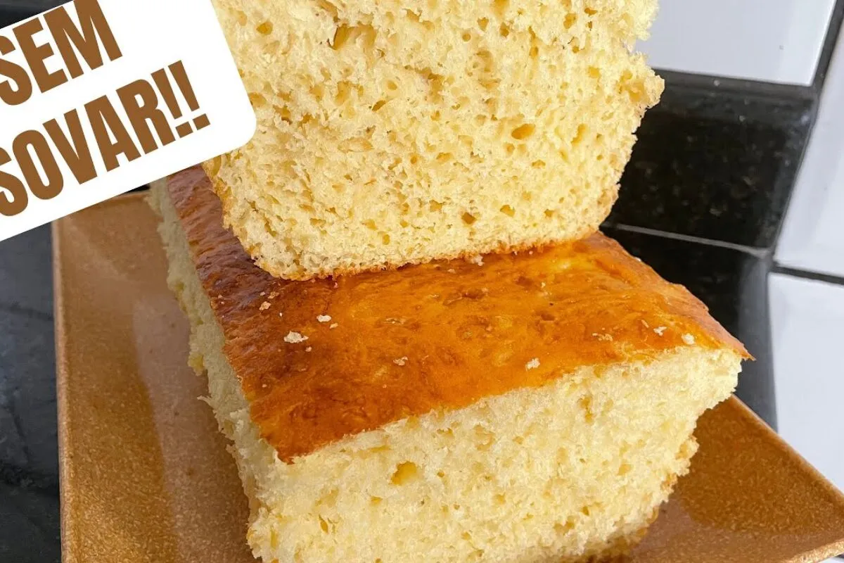 Pão caseiro sem sovar feito com massa mole fofinha e poucos