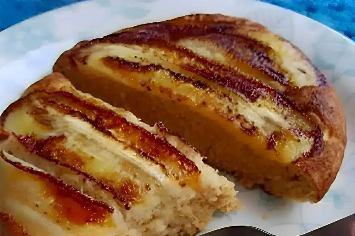 Pão de aveia com banana de frigideira delicioso e fácil de f