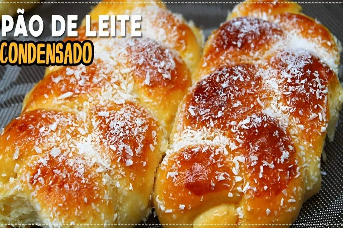 Pão de leite condensado com coco muito fofinho e delicioso p