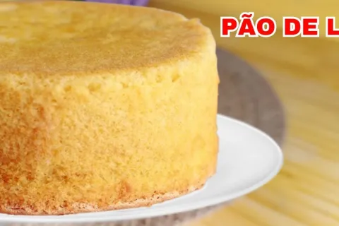Pão de ló com apenas 3 ingredientes leve, simples e uma text