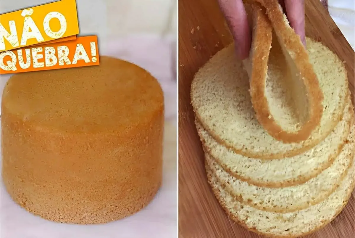 Pão de ló de 3 ingredientes para fazer bolos de aniversário