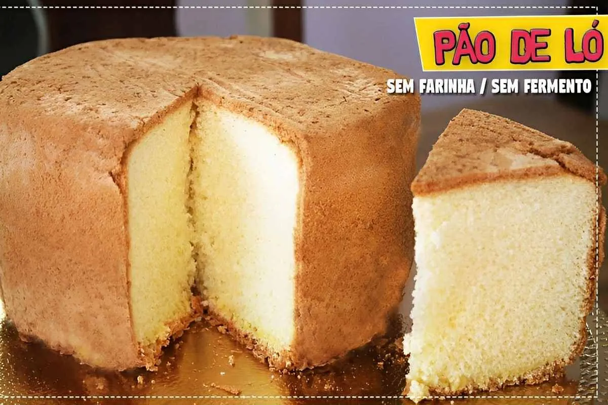 Pão de ló profissional sem fermento e sem farinha fica leve