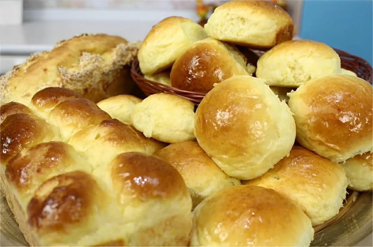Pão de mandioquinha bem fofinho e macio uma delícia para o c