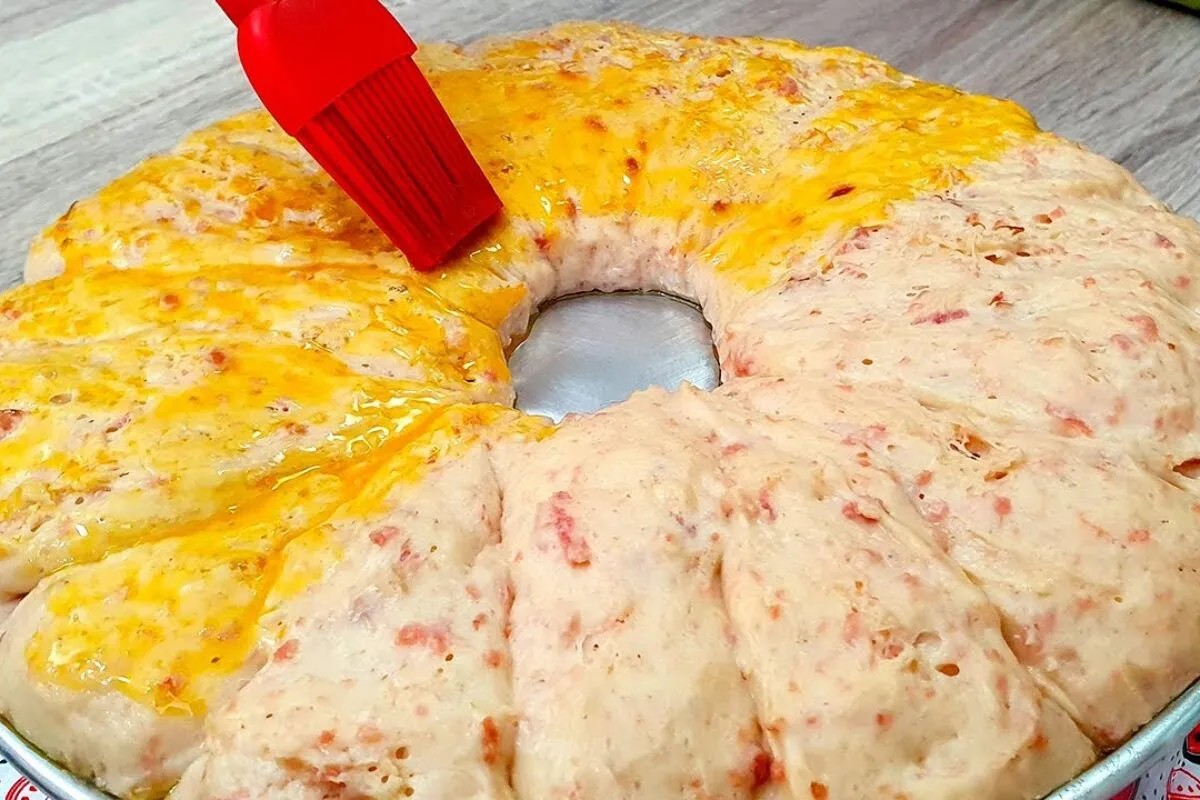 Pão de massa mole diferente e delicioso para o café da manhã