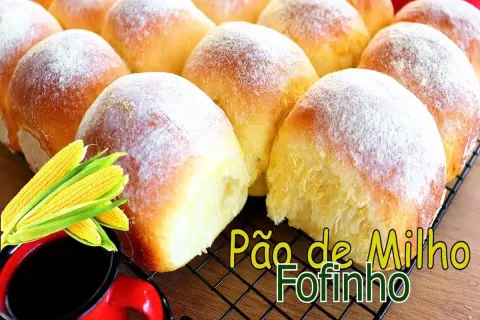 Pão de milho fofinho da roça: parece um pedaço de algodão de