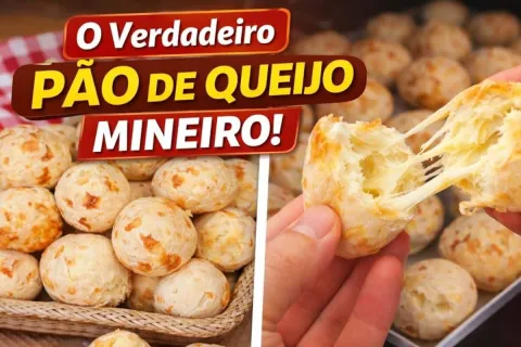 Pão de queijo mineiro super crocante por fora e macio por de