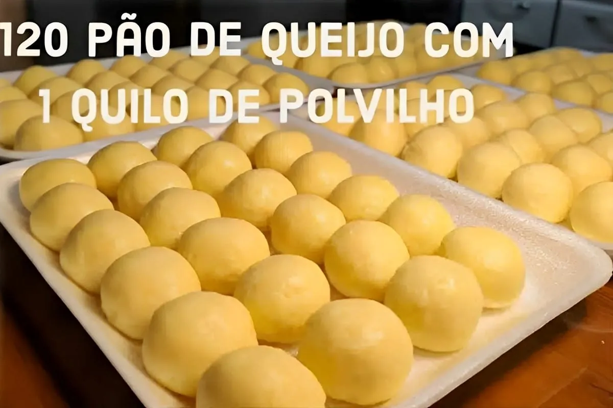 Pão de queijo que rende muito: apenas 1 kg de polvilho azedo