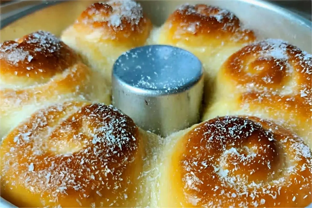 Pão doce caseiro feito com apenas 3 ingredientes aprendi com