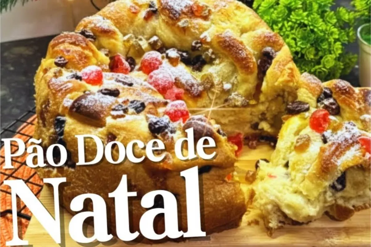 Pão doce recheado de Natal: fácil de fazer, fofinho e delici