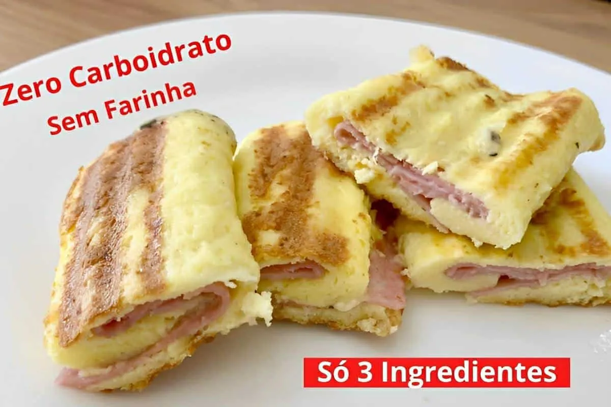 Pão zero carboidratos com apenas 3 ingredientes para substit
