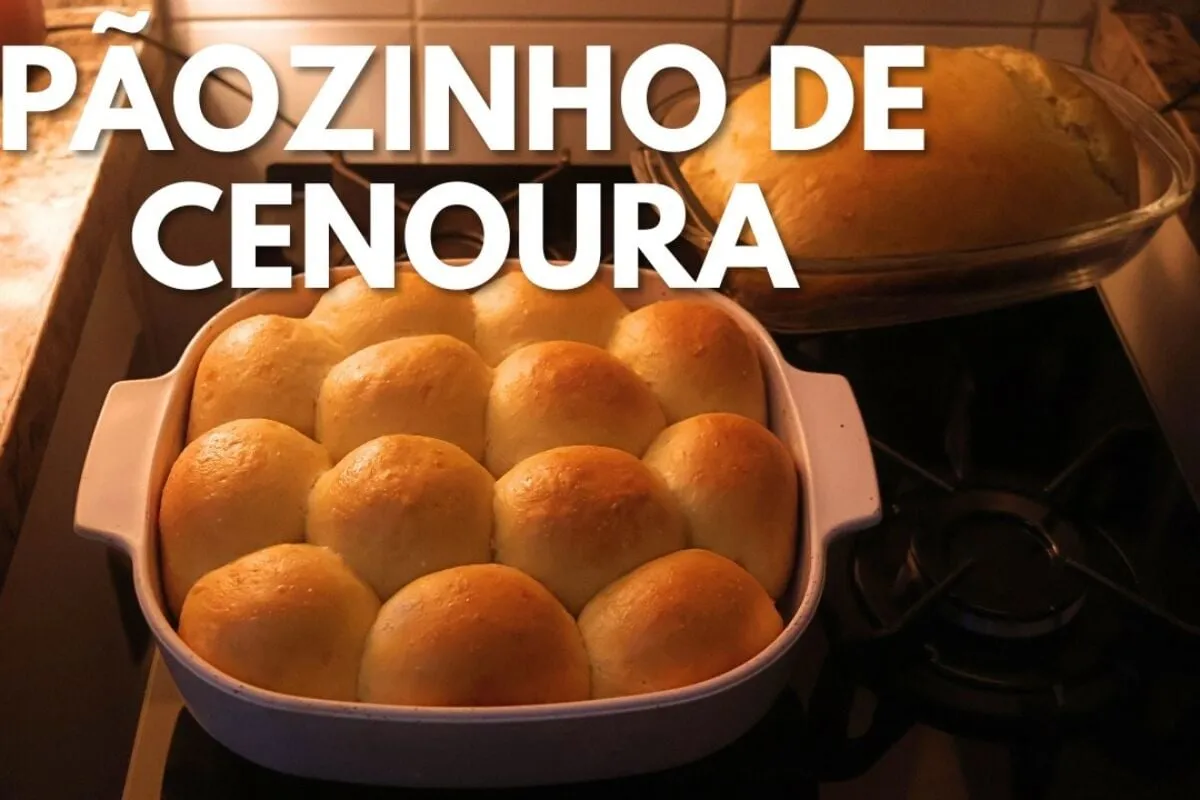 Pãozinho de cenoura extremamente macio, fofinho e delicioso,
