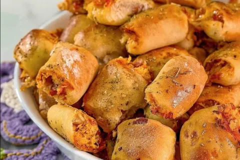 Pãozinho de frango com calabresa um lanche perfeito e irresi