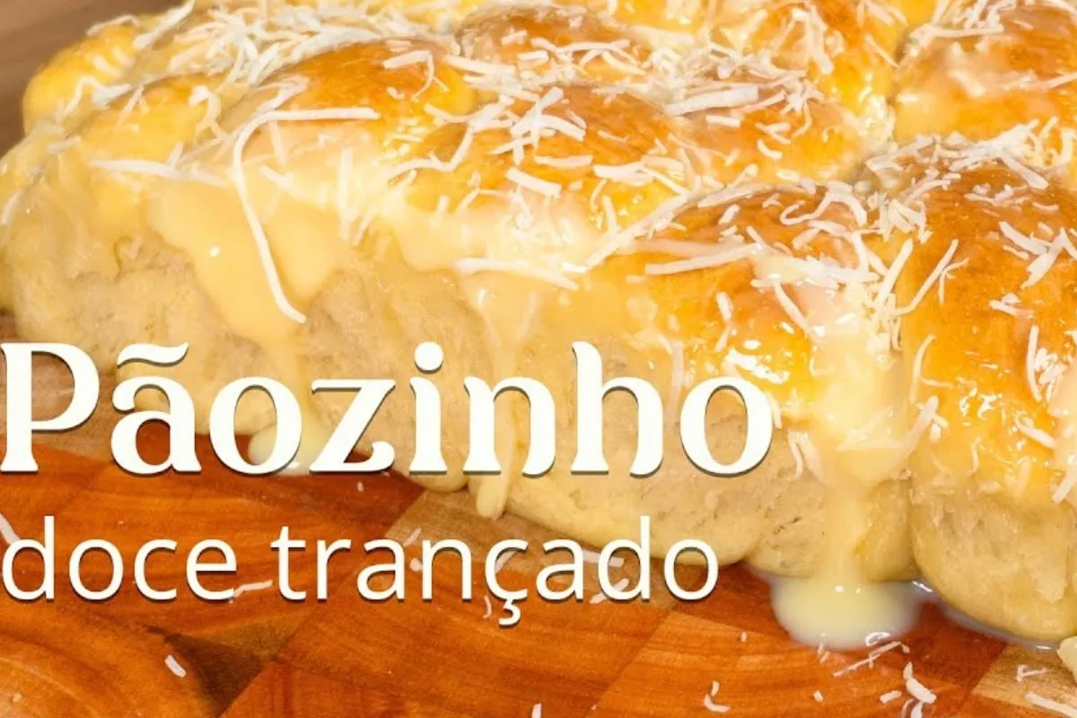 Pãozinho doce trançado com calda de leite condensado: desman