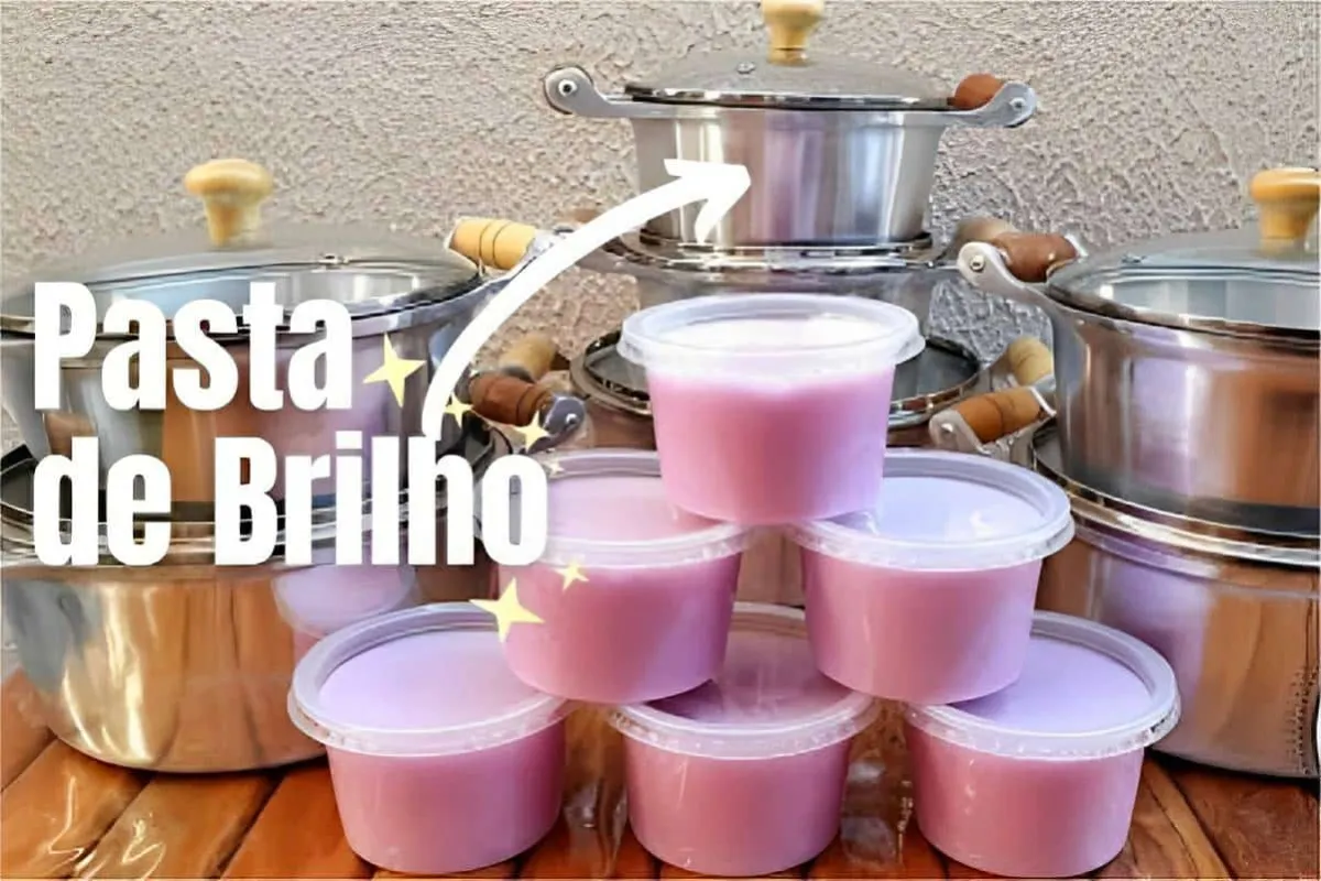 Pasta para dar brilho em alumínio feita com produtos que voc