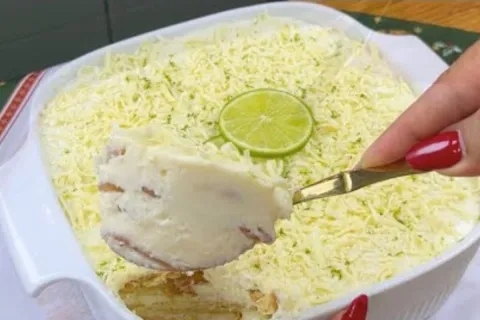 Pavê de limão que não vai ao fogo e fica pronto rápido, com 