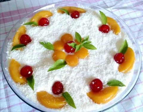 Pavê de Pêssego Para o Natal