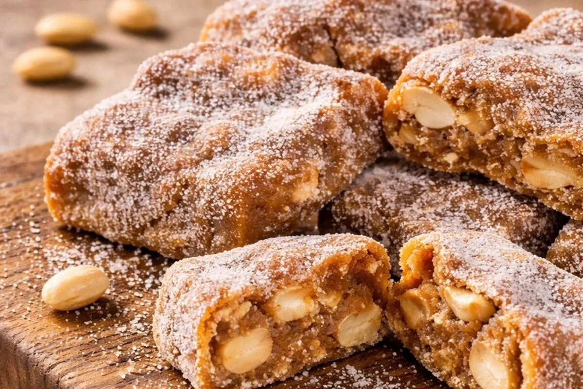 Pé de moça cremoso com bastante amendoim, um doce fácil que