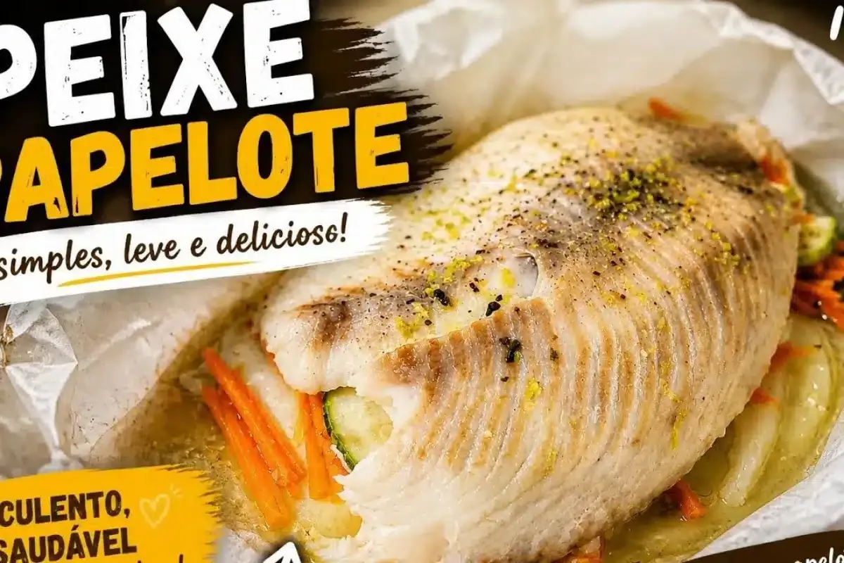 Peixe assado no papelote que fica incrivelmente leve e sabor