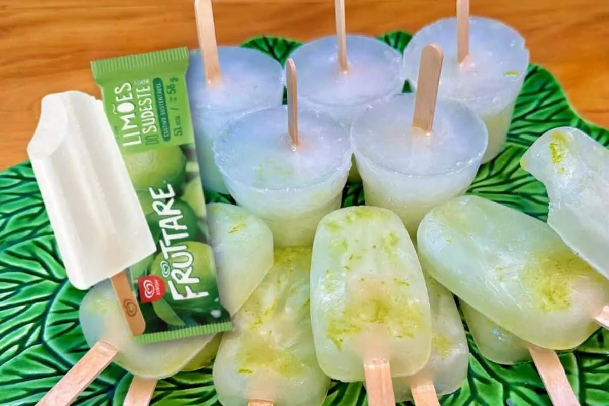 Picolé de limão caseiro fácil de preparar em casa, para você