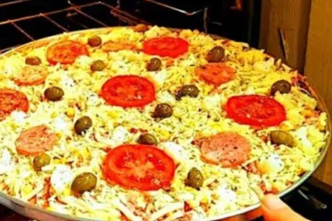 Pizza de liquidificador com massa super leve e fofinha, para
