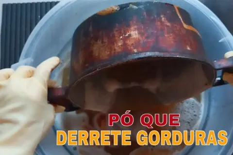 Pó que derrete gordura queimada e deixas as panelas brilhand
