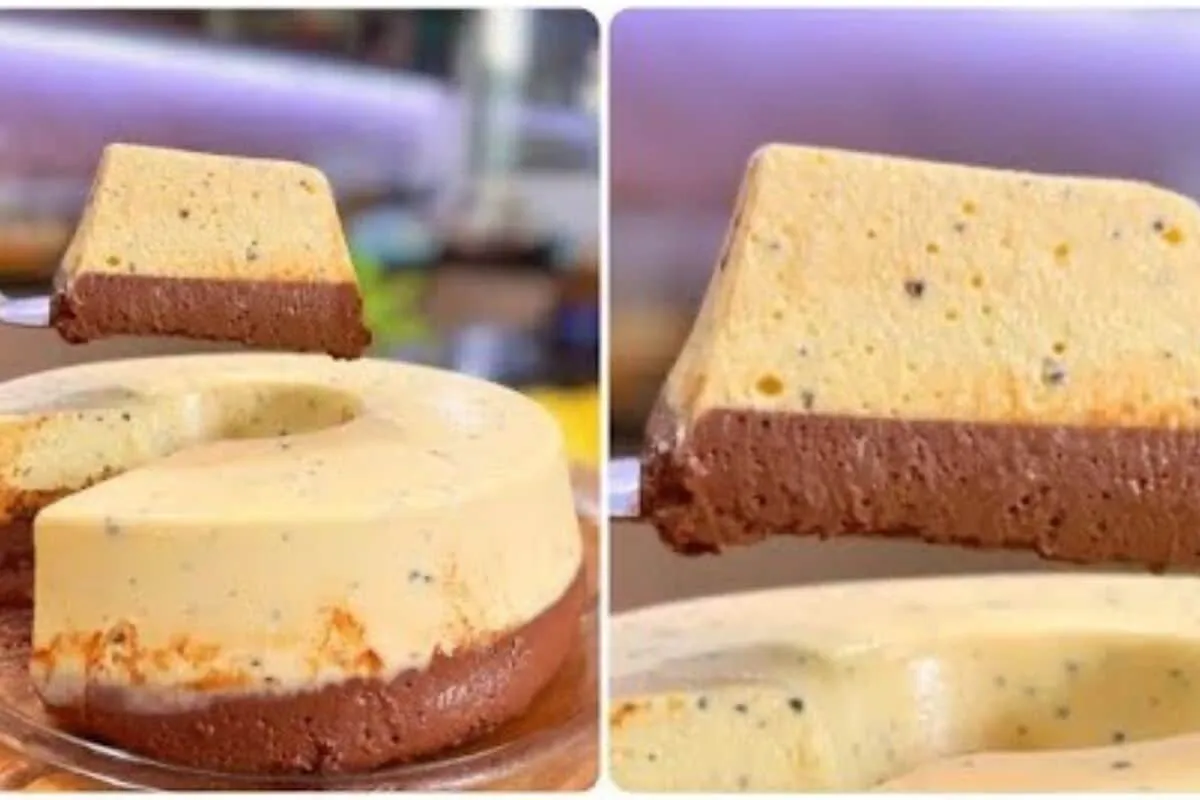 Pudim de 2 sabores feito no liquidificador e que não vai ao
