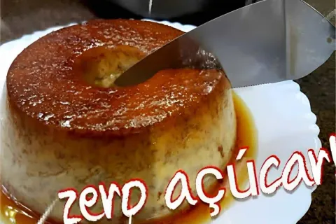 Pudim de banana sem açúcar com 3 ingredientes que fica pront