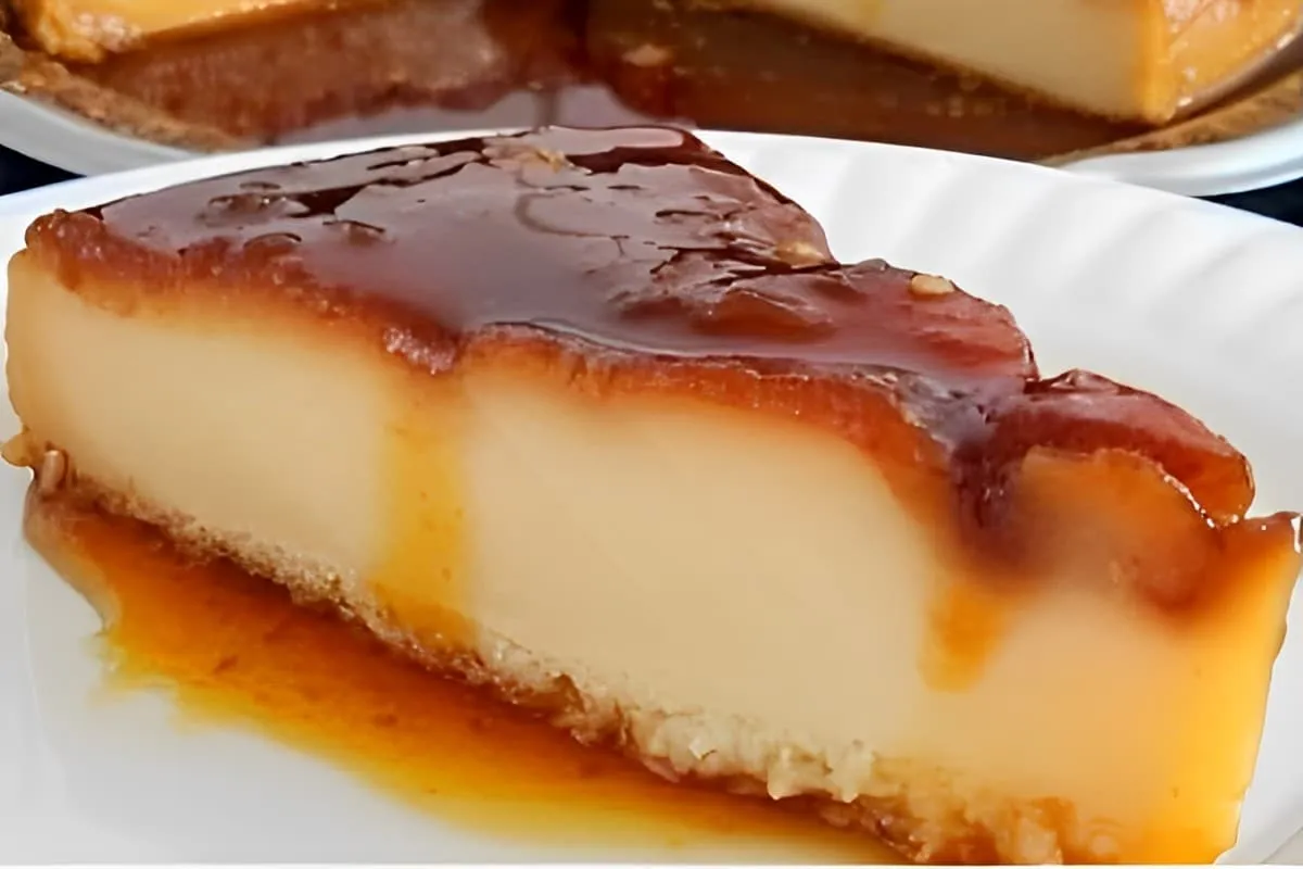 Pudim de bolacha ou pudim engana visita feito no liquidifica