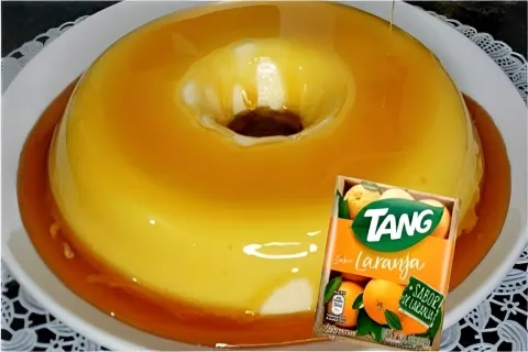 Pudim de laranja com suco em pó um pudim de laranja prático 