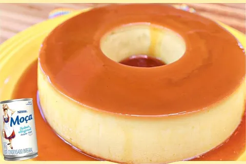Pudim de leite moça sem furinhos e super cremoso a sobremesa