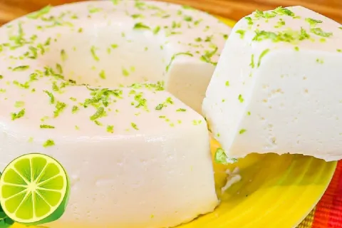 Pudim de limão com gostinho super refrescante que não precis