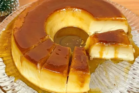 Pudim de trigo bem cremoso que não pode faltar de jeito nenh