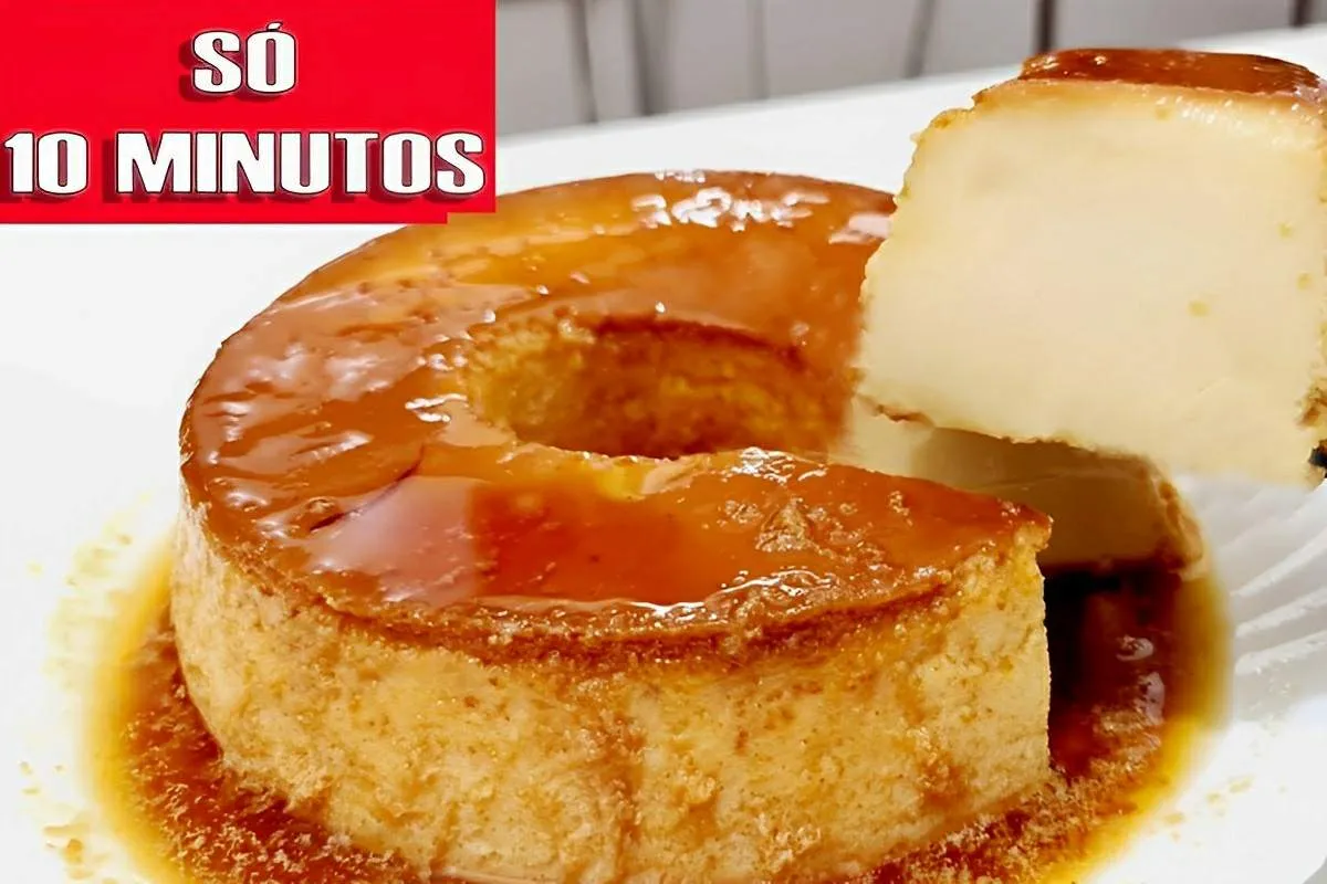 Pudim feito em 10 minutos na panela de pressão muito cremoso