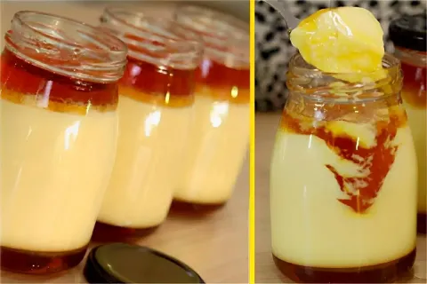 Pudim no pote de panela de pressão uma sobremesa deliciosa q