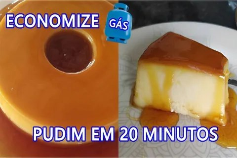 Pudim pronto em 20 minutos no banho-maria delicioso e econôm