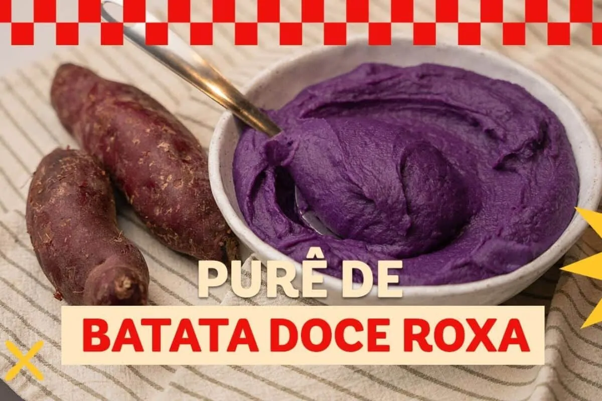 Purê de batata doce com uma cor linda e textura aveludada, p