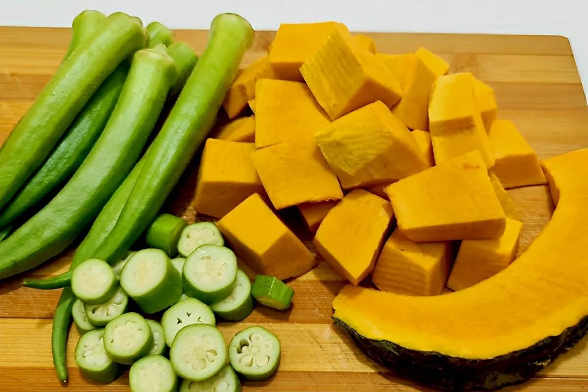 Quiabo com abóbora um acompanhamento simples e delicioso par