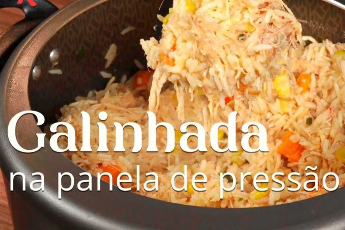 Receita de galinhada completa feita na panela de pressão que