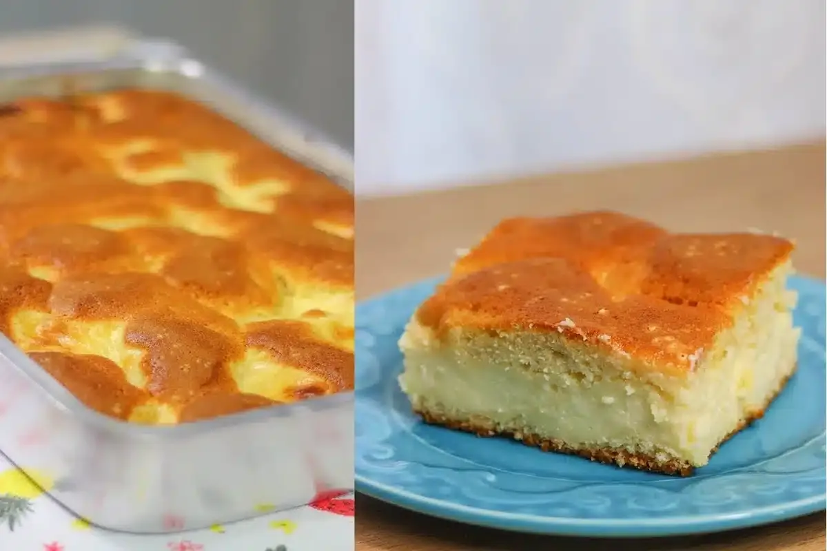 Receita de um bolo mágico delicioso e fácil que já sai reche