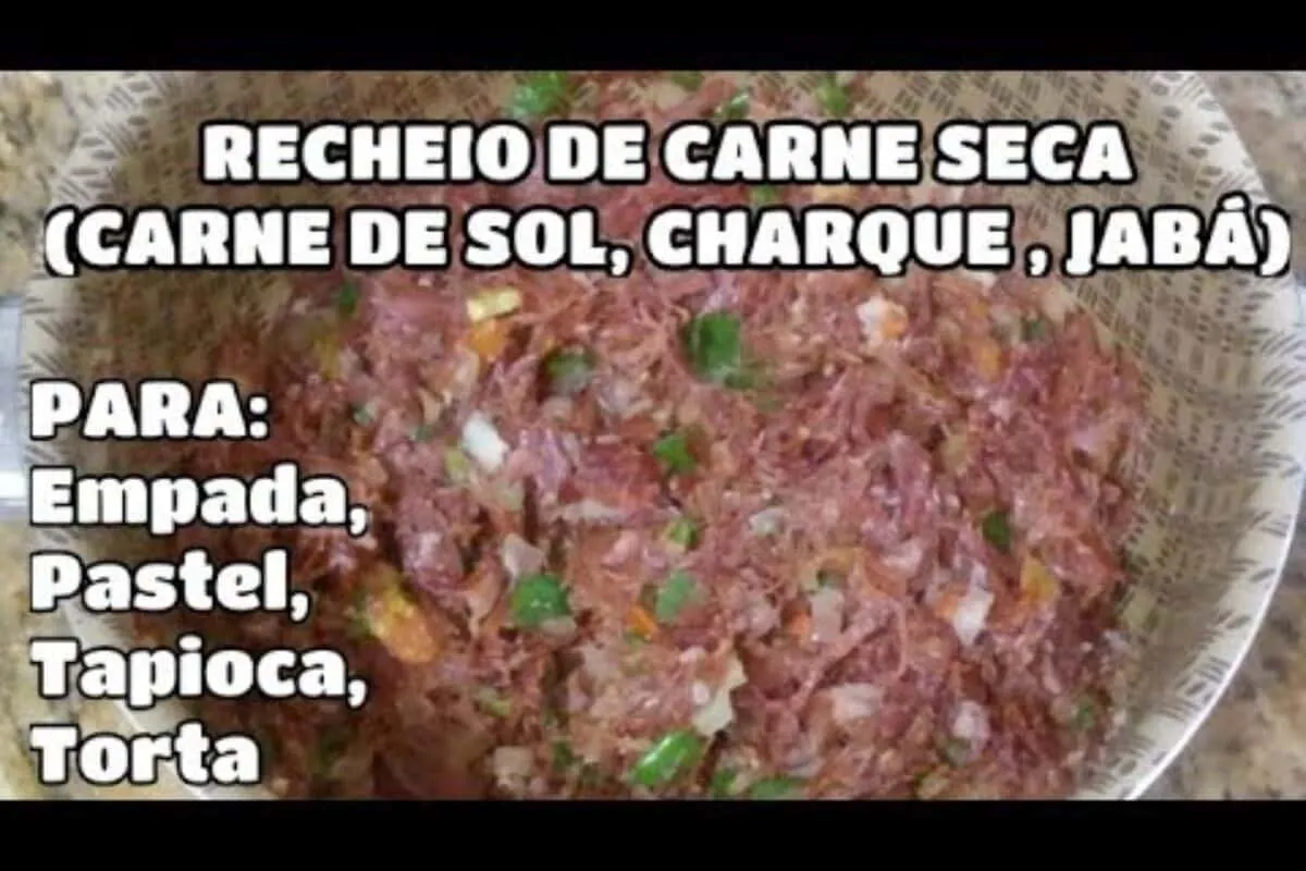 Recheio de carne seca, que vai deixar seus salgados e tortas