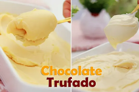 Recheio de chocolate branco trufado perfeito para bolos tort