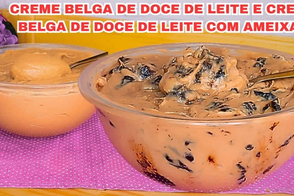 Recheio de doce de leite estilo creme belga tradicional ou c