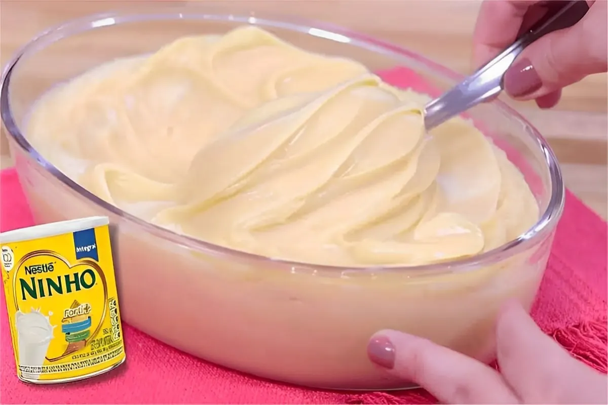 Recheio de leite ninho com chocolate branco cremoso e delici