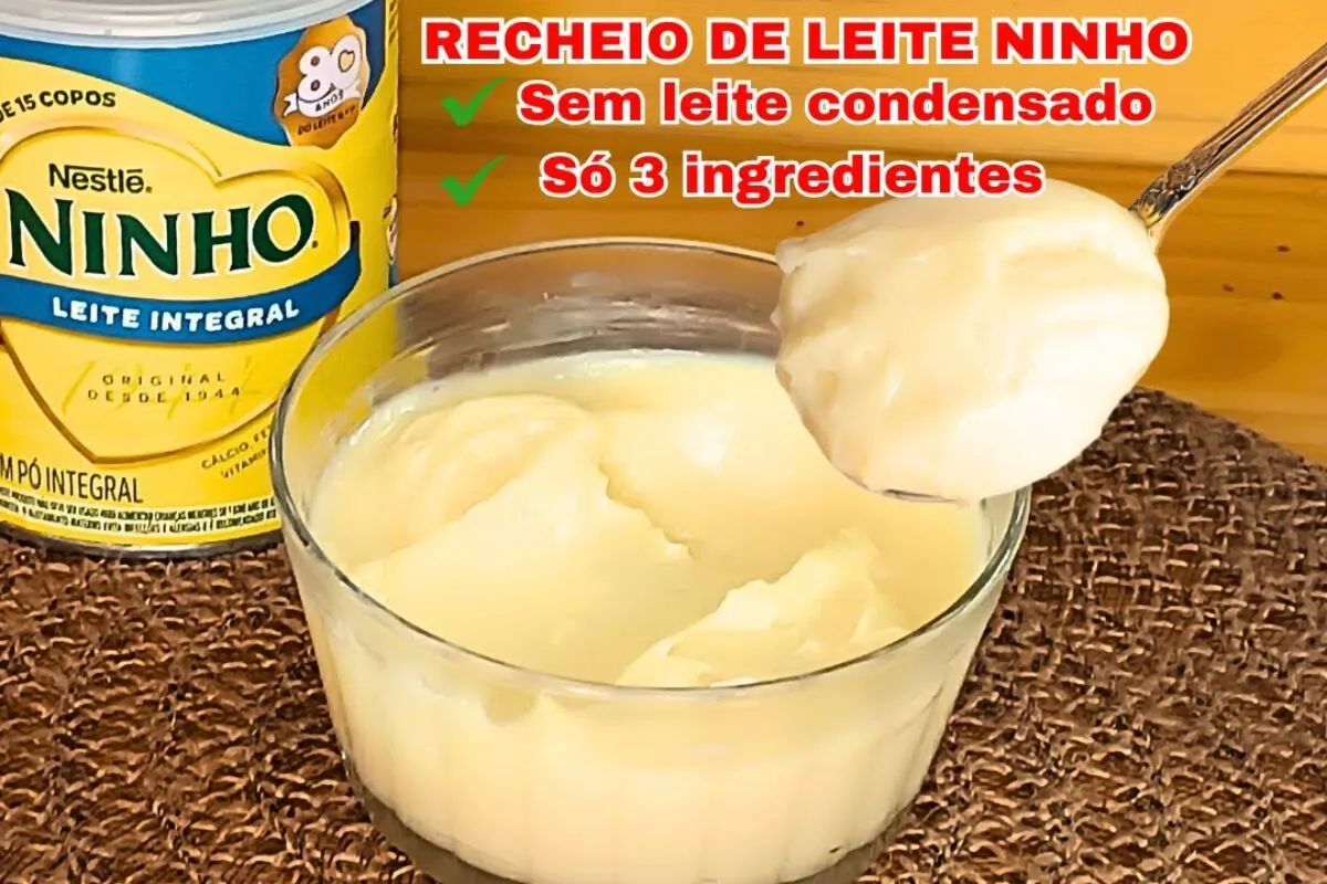 Recheio de leite ninho feito com 3 ingredientes sem leite co